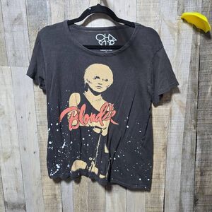 Chaser Blondie Grey Graphic Band Concert Tee Grunge Rock Music Small